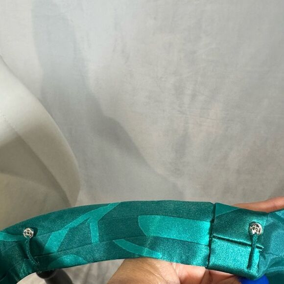 Ann Taylor 100% silk turquoise green print dress size 10P NWT - Picture 8 of 8